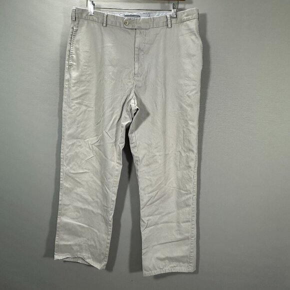 Peter Millar Pants Mens 38 Chino Gray Pima Cotton  Flat Front Pockets Straight - Picture 1 of 9